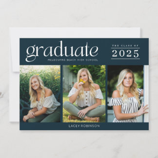 Carte Moderne Trois Photo Lycée Graduation