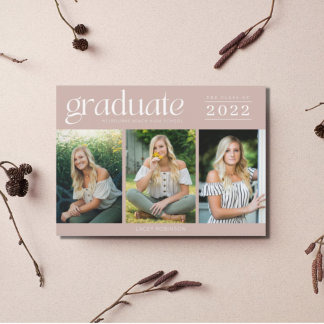 Carte Moderne Trois Photo Lycée Graduation
