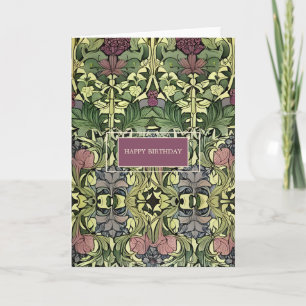 Carte Moderne Victorien Inspiré Floral Joyeux Anniversai