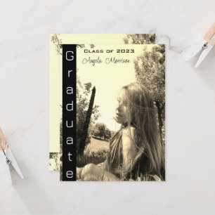Carte Moderne vintage naturel Photo Graduation