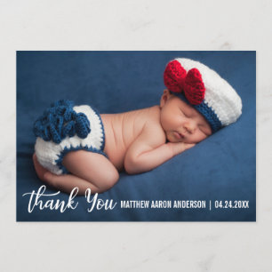 Carte moderne W de nouveau bébé de Merci
