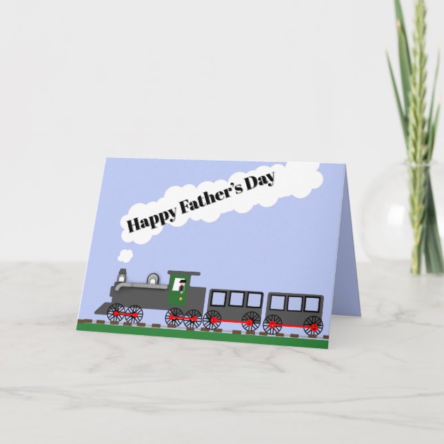 Carte Modifiable Fête des Pères avec Train (Devant)