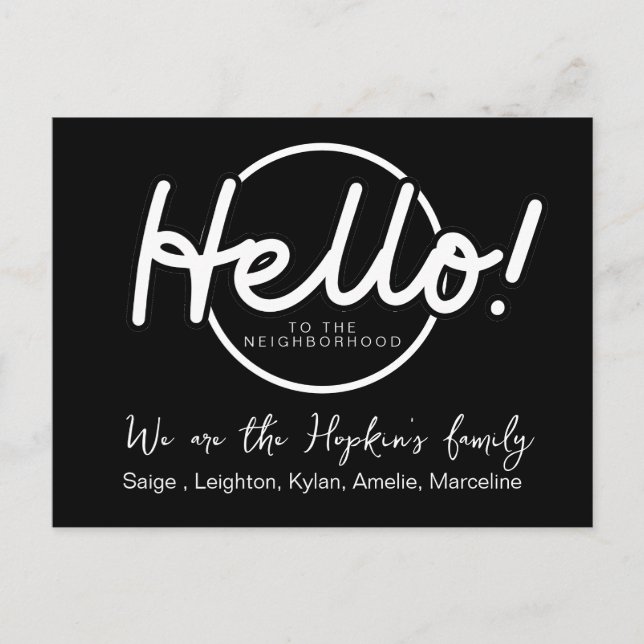 Carte modifiable "We're New to the Neighborhood" (Devant)