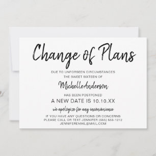 Carte Modification du Sweet sixteen des plans