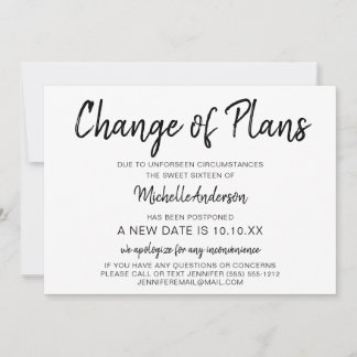 Carte Modification du Sweet sixteen des plans