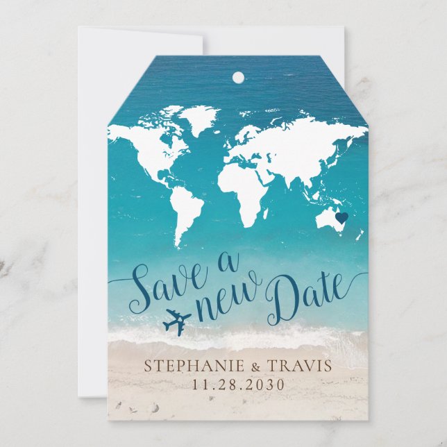 Carte Modifier la balise Date Beach Destination Wedding (Devant)