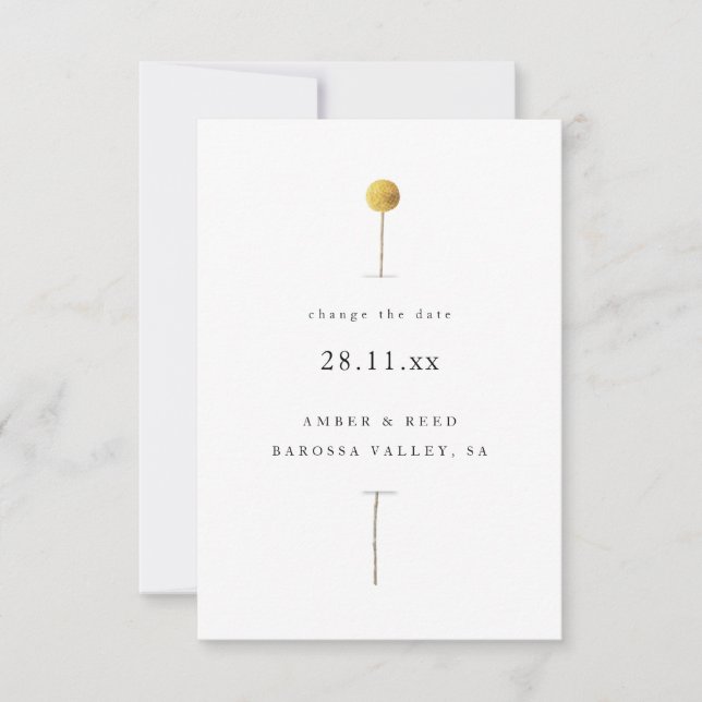 Carte Modifier la date Simple Minimal Aquarelle Floral (Devant)