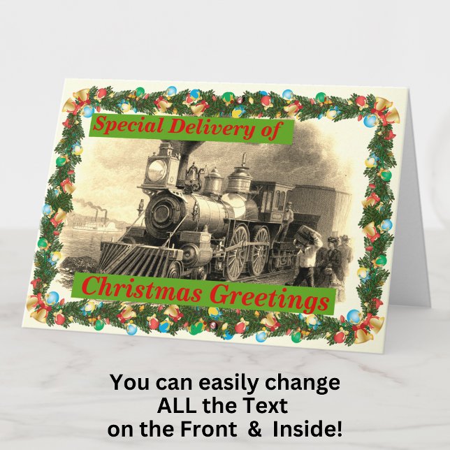 Carte Modifier le texte Ajouter le nom Train à vapeur Jo (Créateur téléchargé)