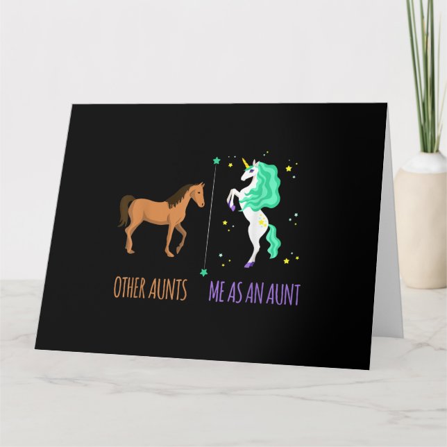 Carte Moi en tant que tante ou cheval de licorne cadeau  (Devant)