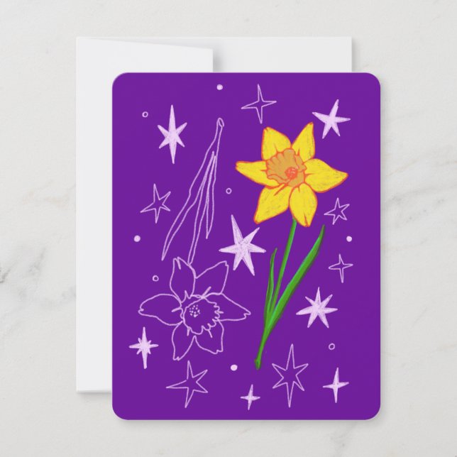 Carte Mois d'anniversaire de mars (jonquille) (Devant)