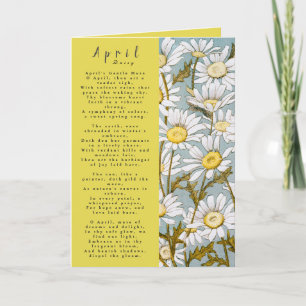 Carte Mois d'avril Né en Prose Flower Card
