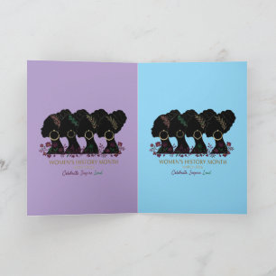 Carte Mois de l'histoire des femmes noires Fleurs Élégan