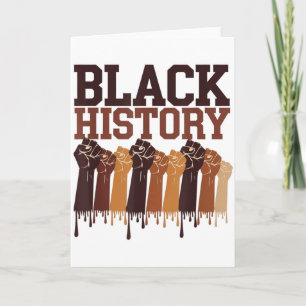 Carte Mois de l'histoire des Noirs Mains Symbole Afro Mo