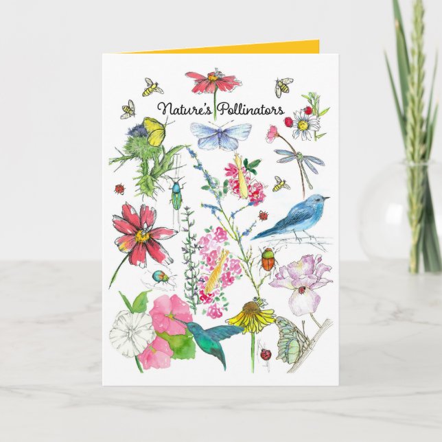 Carte Mois des pollinisateurs nationaux Juin Oiseaux d'a (Devant)