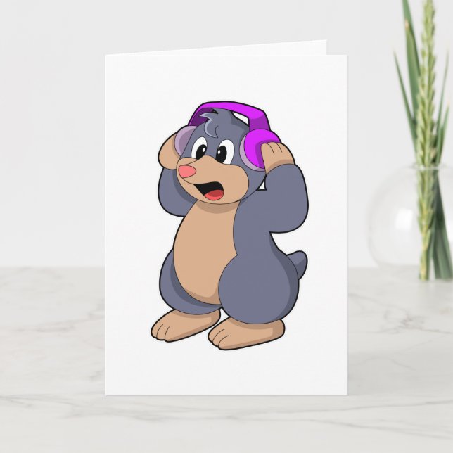 Carte Mole à la musique avec casque (Devant)