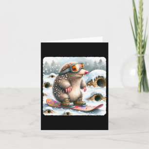 Carte Mole Snowboard Avec Lunettes. Snowboard