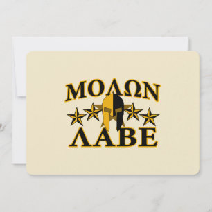 Carte Molon Labe Casque de guerrier spartiate Décor doré
