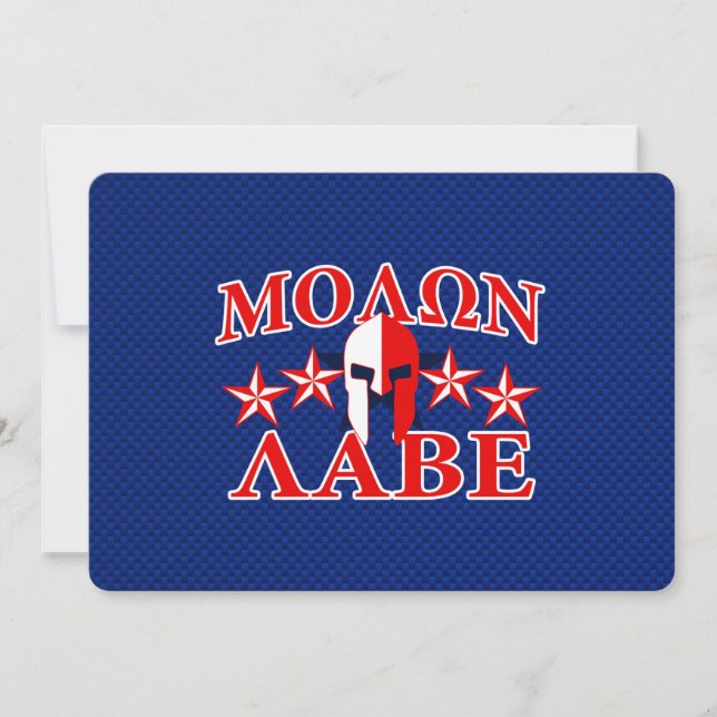 Carte Molon Labe Spartan Warrior Mask 5 étoiles Patriot (Devant)
