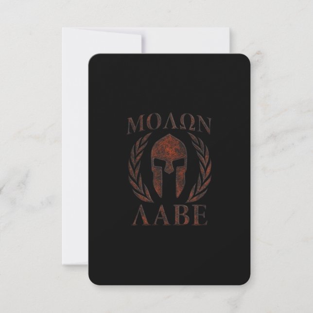 Carte Molon Labe Spartan Warrior Mask Laurels Fer (Devant)