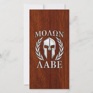 Carte Molon Labe Spartan Warris Laurels Chro Wood Print