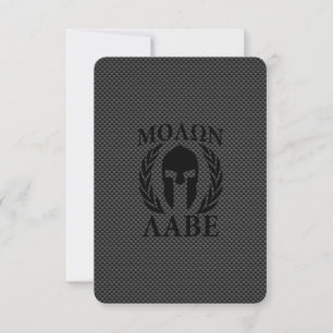 Carte Molon Labe Warriors Laurels sur le carbone noir