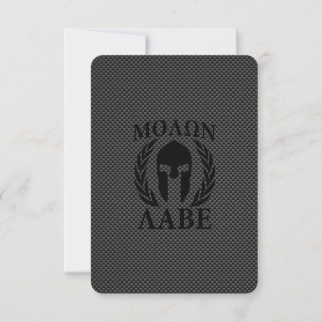 Carte Molon Labe Warriors Laurels sur le carbone noir (Devant)