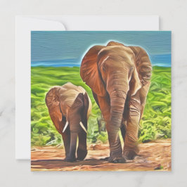 Carte Mom and Baby Elephant 