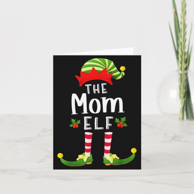 Carte Mom Christmas Elf Matching Pajama X-mas Party  (Devant)