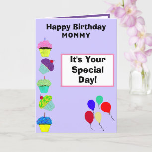 Carte Moment Anniversaire Tour Cupcake rose PHOTO