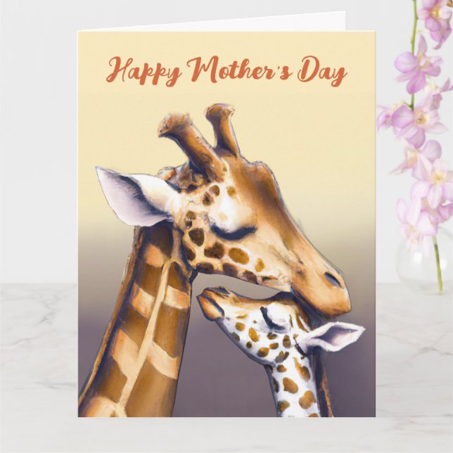 Carte Moment de contact entre Mère Giraffe & Calf (Orchidée)