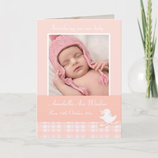 Carte momento photo de nouveau-né - chèque pêche (Devant)