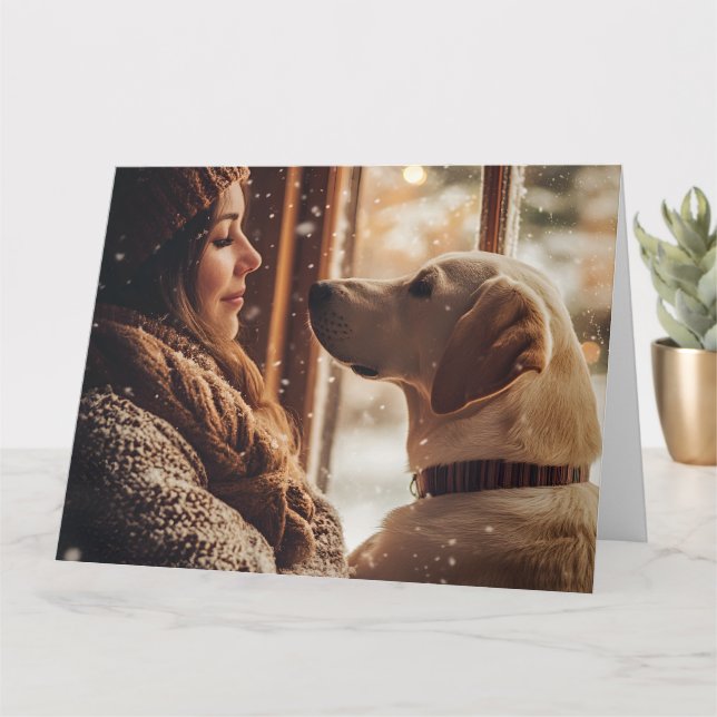 Carte Moments d'hiver avec le Labrador (Petite plante)