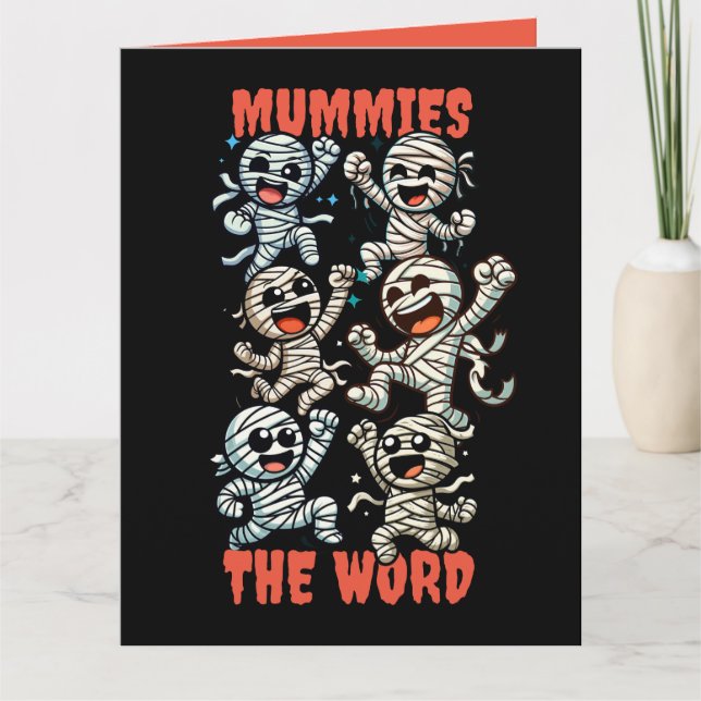 Carte Momie dansante drôle le mot (Devant)