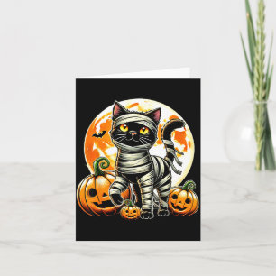 Carte Momie de chat noir drôle d'Halloween pour hommes e
