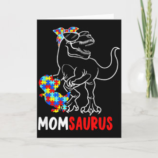 Carte Momsaurus T Rex Dinosaure Sensibilisation Autisme 