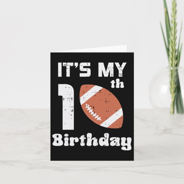 Carte Mon 10e anniversaire Football américain 10 ans Bd (Devant)