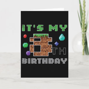 Carte Mon 8e anniversaire Pixel 8 Gamer Vidéo Jeux Garço