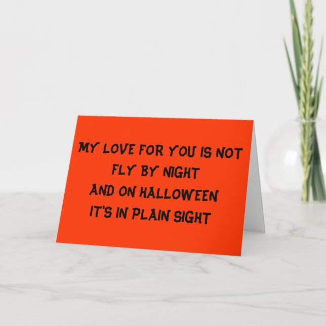 CARTE MON AMOUR POUR VOUS EST EN VUE CLAIRE SUR HALLOWEE (Devant)