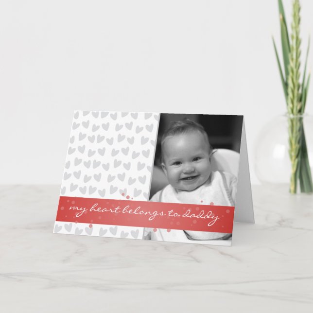 Carte mon coeur appartient aux coeurs de papa avec le (Devant)