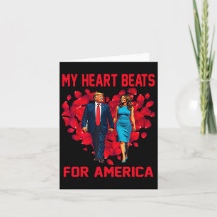 Carte Mon cœur bat pour l'Amérique Trump Saint-Valentin 