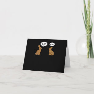Carte Mon coeur fait mal au lapin au chocolat Pâques