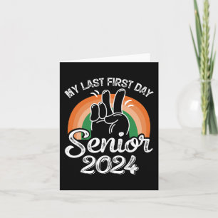 Carte Mon Dernier premier jour Senior 2024 Retro Vintage