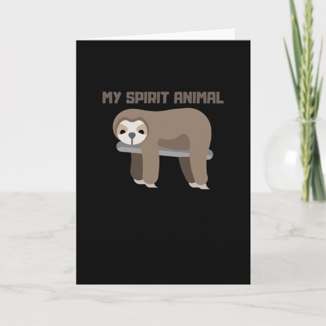 Carte Mon Esprit Animal Sloth Animaux Drôle Dormir (Devant)