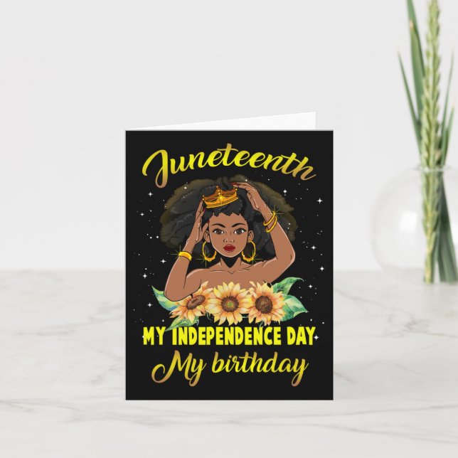 Carte Mon fête de l'Indépendance Mon anniversaire Reine  (Devant)