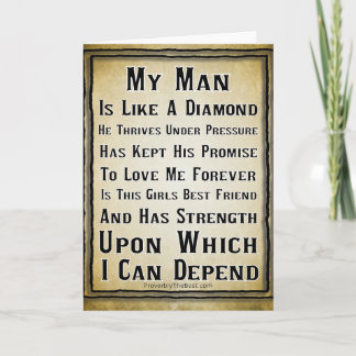Carte Mon Homme Est Aussi Précieux Qu'Un Diamant