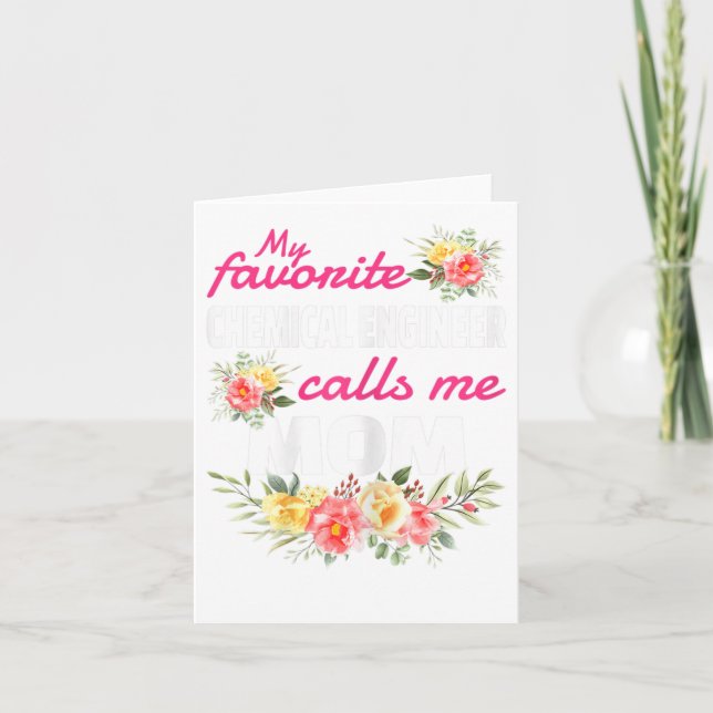 Carte Mon Ingénieur Chimique Préféré M'Appelle Maman (Devant)