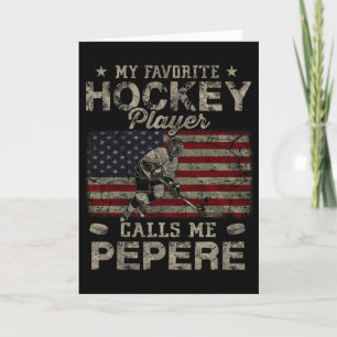 Carte Mon joueur de hockey préféré m'appelle Pepere Père