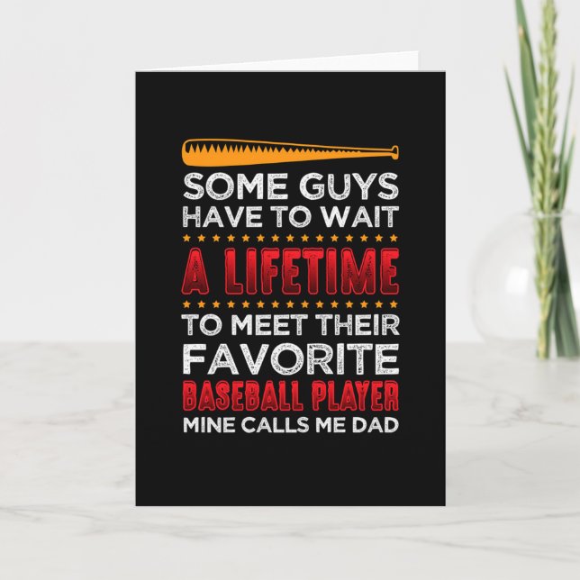Carte Mon joueur favori de baseball m'appelle papa (Devant)