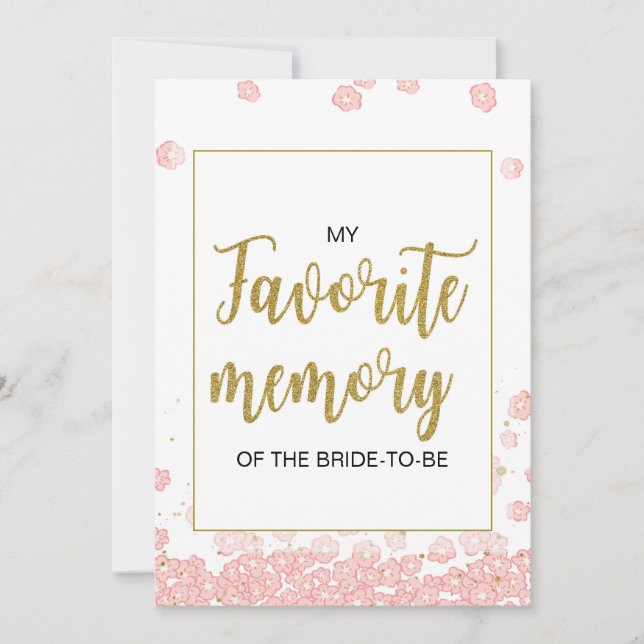 Carte Mon Meilleur Souvenir de la Mariée | Rose Or (Devant)