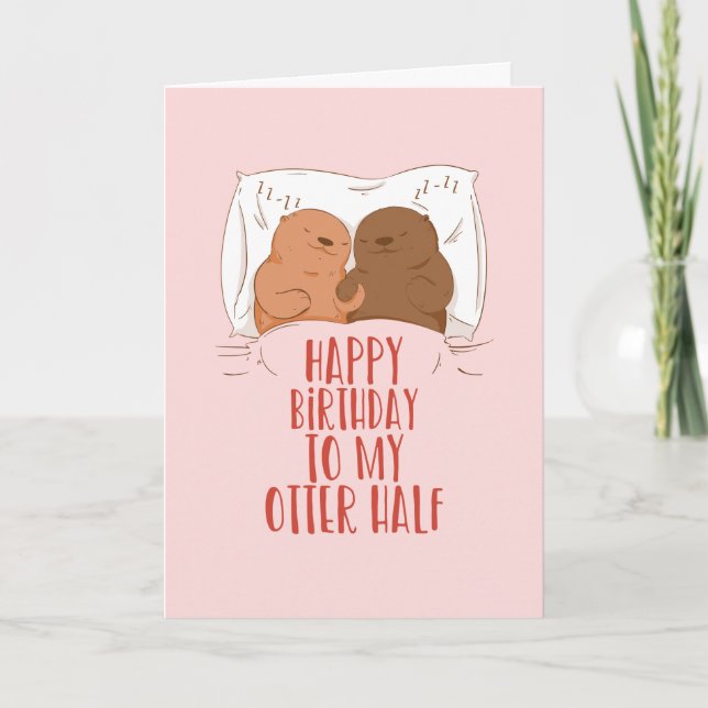 Carte Mon Otter Demi Mignonne Couple Pun Drôle Anniversa (Devant)